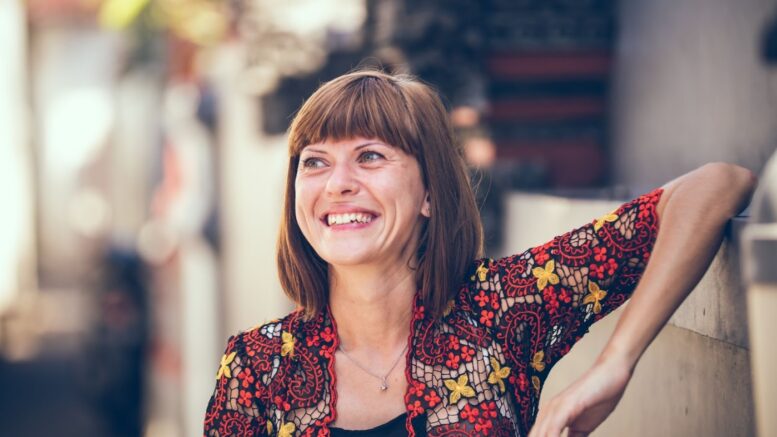 smiling menopause woman